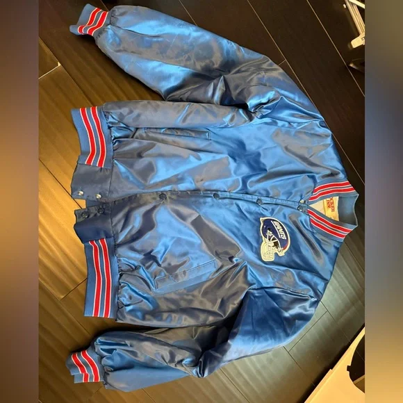Vintage New York Giants Satin bomber Jacket nfl retro collectible size XL - Picture 2 of 8